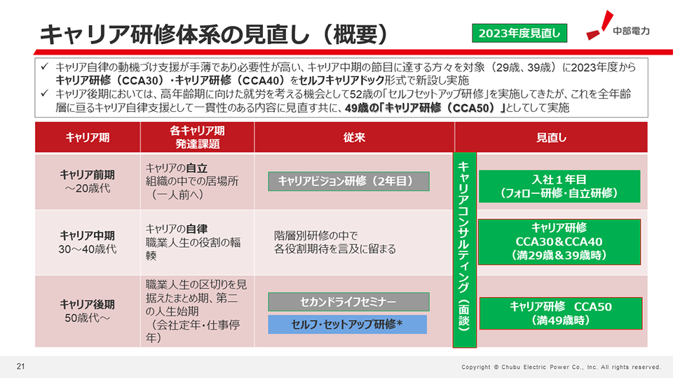 キャリア研修体系の見直し（概要）