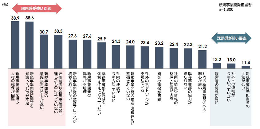 図３：新規事業開発の組織的課題