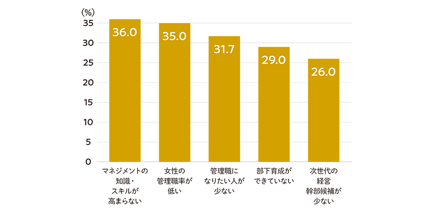 図３．人事側が感じる自社の中間管理職への課題感_PC用
