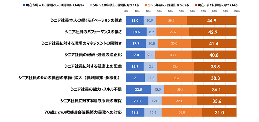 企業のシニア人材に対する課題感