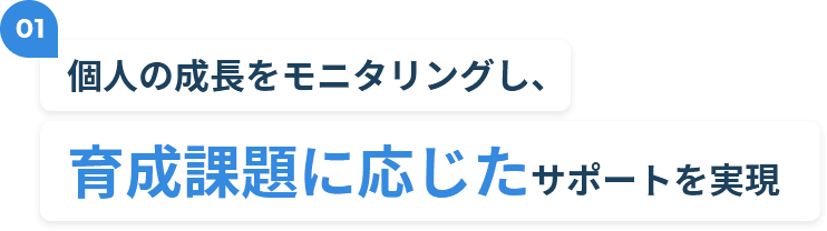 01 個人の成長をモニタリングし、育成課題に応じたサポートを実現